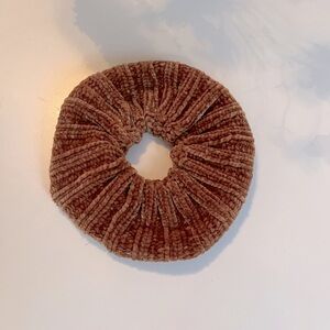 (2/$10 3/$13) Knit Hair Scrunchie brown mustard gold cable knit fall scrunchie